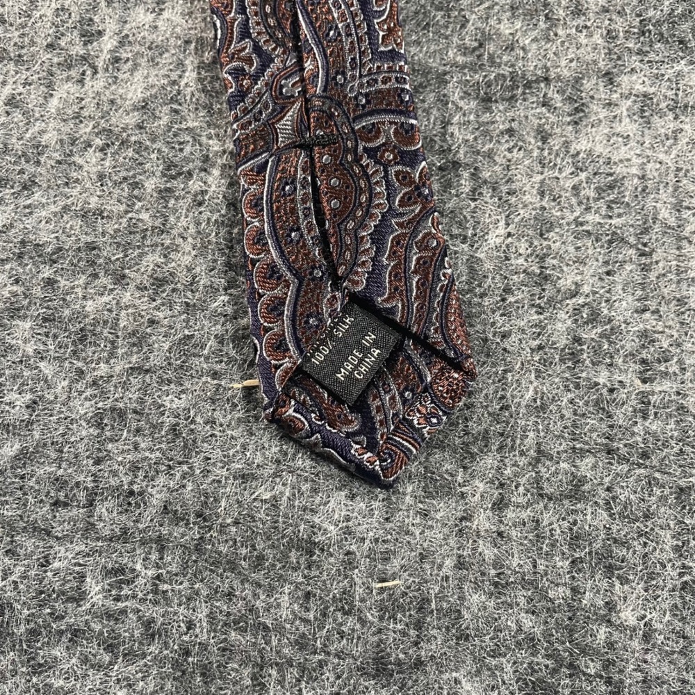 Jos. A. Bank Signature Collection Men's Silk Paisley Tie Brown Grey Blue 3.25" - Picture 2 of 3